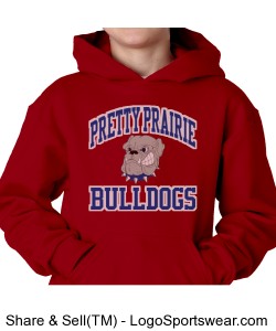 Youth Bulldogs Hoodie Red Design Zoom